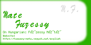 mate fuzessy business card